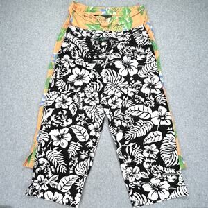 2 Lot Lauren Ralph Lauren Capri Pants Women 10 (31x21) Floral Cotton Beach Tropi